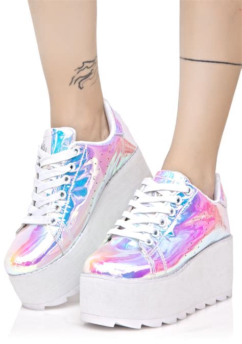 holographic platform sneakers